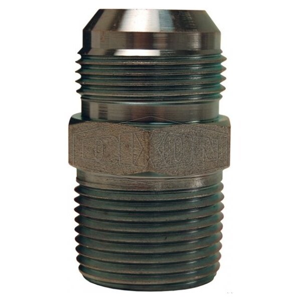 Dixon Hydraulic Adapter, 1-5/8-12 x 1-1/4-11-1/2 Nominal, 37Deg Male JIC Flare x Male NPTF, Steel, Domestic 2404-20-20 - main